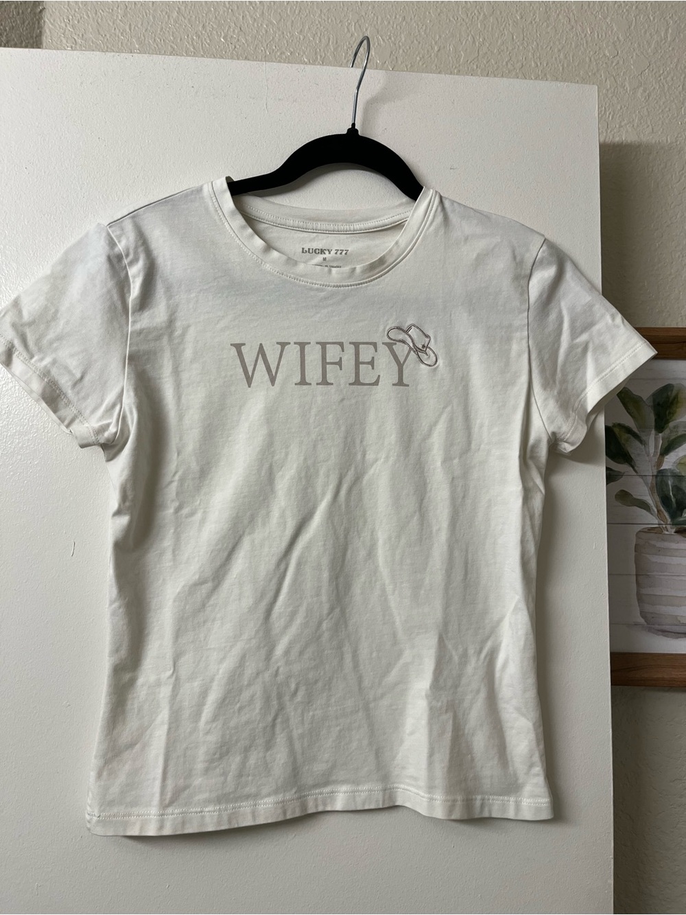 Lucky Brand Wifey Graphic Tee in Off-White